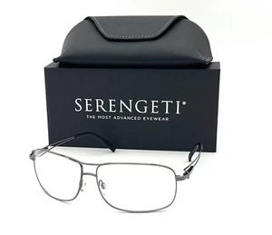 SERENGETI SASSARI 7665 Shiny Gunmetal / Demo Lens 64mm Eyeglasses - Picture 1 of 4