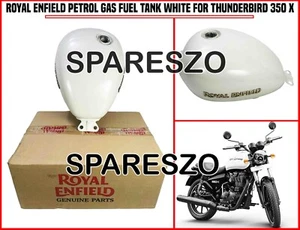 "PETROL GAS FUEL TANK, WHITE" FIT FOR ROYAL ENFIELD THUNDERBIRD 350X - Picture 1 of 18