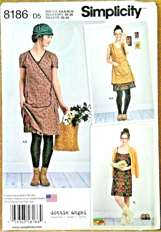 Simplicity 8186 Dottie Angel Misses Wrap Dress Slip Uncut