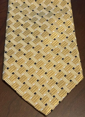 Gravata masculina Beverly Hills polo club dourada 100% seda feita na China - Imagem 1 de 4