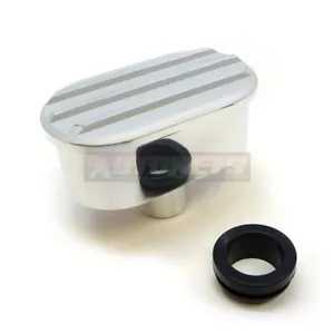 Nostalgia Fin Satin Polish Aluminum Valve Cover Breather Chevy Ford Mopar SBCBBC - Picture 1 of 4