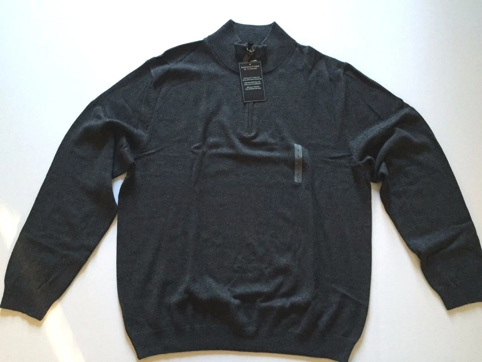 New Roundtree & Yorke Mockneck Men's 1/2 Zip Sweaters Variety Color Size L - Image 1 of 2