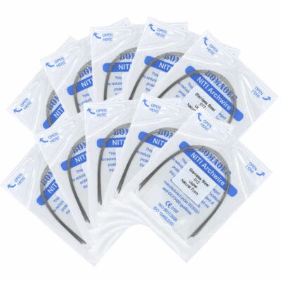 Paquete de 1 alambre de arco de acero inoxidable para ortodoncia dental redondo ovoide/cuadrado/natural Foto 1 de 4