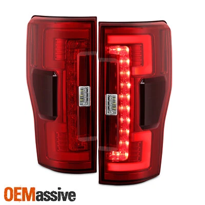 For 2017-2019 F250 F350 F450 Superduty Red Tail Light Pair [Blind Spot Monitor] - Image 1 of 4