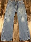 Vintage Levi's 501 Jeans Mens 36X34 Blue Denim Red Tag Long Button Fly Straight