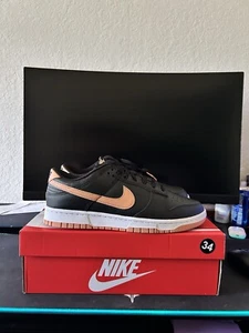Size 9 Men’s - Nike Dunk Low Black Amber Brown BRAND NEW NEVER WORN - Picture 1 of 7