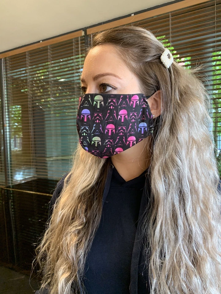 The Mandalorian Handmade 100% Cotton Fabric Face Mask Disney Star Wars Baby Yoda - Image 1 of 2