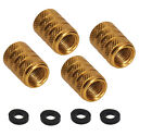 PRO BOLT Valve Caps Aluminium 4er Set Gold for Motorcycle Moped Scooter Car