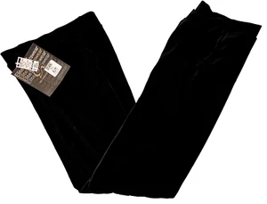 GK ELITE DANCE JAZZ LADIES MEDIUM BLACK VELVET CUFFED DRESS PERFORMANCE PANTS M - Picture 1 of 8