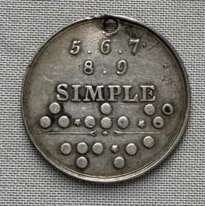 German Brandenburg Prussia 1797 - 1840 "Simple" Silver Gaming Token;W474 - Picture 1 of 2