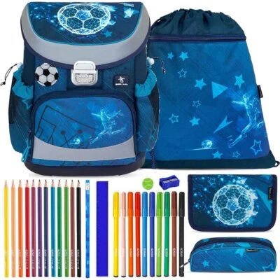 Belmil Schulranzen Set Mini Fit Football Stars Fussball Ranzen 10-teilig gefüllt