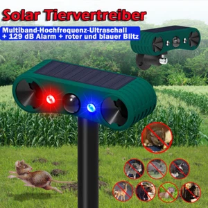 SOLAR TIERVERTREIBER ULTRASCHALL MARDER KATZEN HUNDE GEGEN MÄUSE-ABWEHR SCHRECK - Bild 1 von 14