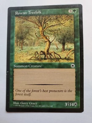 MTG Magic The Gathering Card Rowan Treefolk Summon Creature Green Portal 1997 - Image 1 of 2