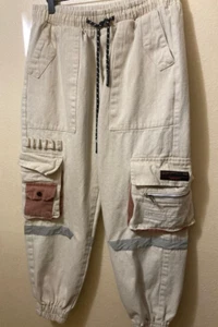 Dynvision Reconstruct Trend Herren Streetwear beige Cargo Joggerhose Gr. S/M - Bild 1 von 11