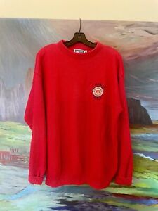 Vintage Nutmeg San Francisco 49ers Long Sleeve Red Knit Sweater Size XL U.S.A.