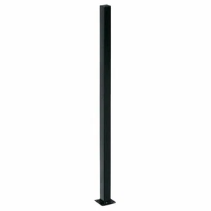 2 in. x 2 in. x 3 ft. Black Metal Fence Post with Flange and Post Cap FP236PUS - Picture 1 of 1