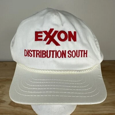 Gorra de béisbol de colección EXXON cuerda con tirantes blanca ExxonMobil Distribution South Foto 1 de 4