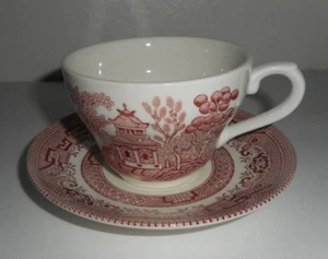 New Royal Wessex Willow Rosa Pink Cup & Saucer Set Dish Plate Made in England - Picture 1 of 12