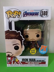 NEW FUNKO POP! ~ GITD IRON MAN #580 ~ I AM IRON MAN ~ PX PREVIEWS EXCL ~ PP INCL - Picture 1 of 6