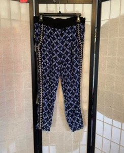 EUC Mudd Blue & Black Pants with Elastic Drawstring Waist size Small - Picture 1 of 8