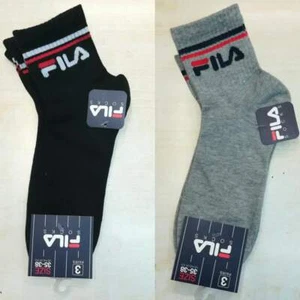 Socken Oben Knöchel FILA Unisex 6 Paare, Farben Weiß - Blau - Schwarz - Picture 1 of 17