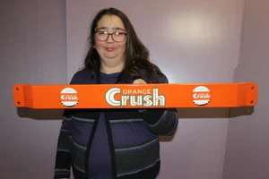 Orange Crush Soda Pop 32" Porcelain Metal General Store Door Push Bar Sign - Picture 1 of 9