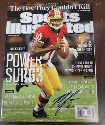 Robert Griffin III Signed Sports Illustrated Mag 9/17/12 Beckett Auto Redskins  - Image 1 of 3