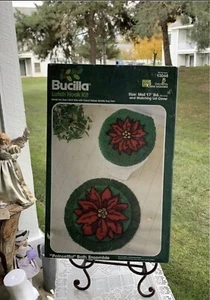 Kit de gancho de pestillo vintage BUCILLA conjunto de alfombra de baño de pascua y cubierta de tapa - Imagen 1 de 5