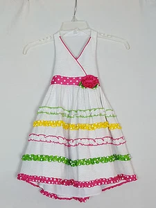 JESSICA ANN halter styled layered ruffled colorful girls dress size 4 - Picture 1 of 6