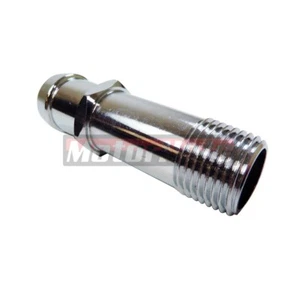 Water Pump Heater Hose Fitting Chrome Aluminum 1/2" NPT TO 3/4" BARB SBC BBC SBF - Bild 1 von 1