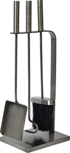 Zinnbegleiter Set Kaminwerkzeuge Set Kaminzubehör Feuerwehrseite Comp - Bild 1 von 2