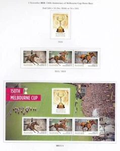 AUSTRALIA # 3378-3381,3378a-3381a+b VF-MH 150TH MELBOURNE CUP HORSE RACE+ CV $44 - Picture 1 of 1