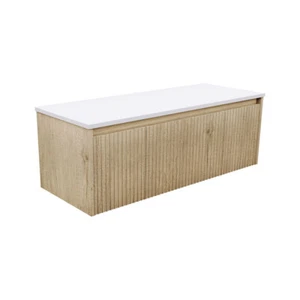Fienza Alina Fluted 1200 Wall-Hung Cabinet Bathroom Vanity Scandi Oak 120RS-C - Picture 1 of 2