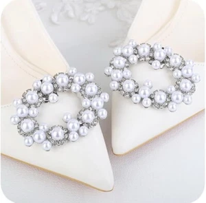 1Pair Rhinestone Shoe Clips Classic Detachable Bow Heels Accessories Shoe Decor - Picture 1 of 3