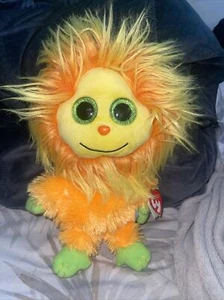 TY Tang Frizzys Collection Yellow Orange Green Monster Big Green Eyes Medium 10" - Picture 1 of 3