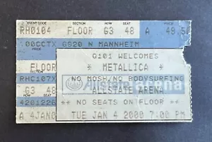 Boleto de concierto Kid Rock & Metallica 2000 1/4/00 - gira M2K - Rosemont, IL. - Imagen 1 de 2