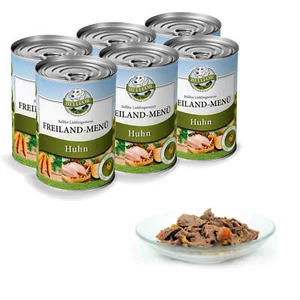Bellfor Freiland-Menü - Nassfutter mit Huhn - getreidefrei 6 x 400 g - Bild 1 von 6