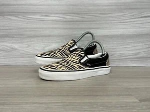 Vans Zebra Trainers Size 4 Pumps Shoes Slip On Black Animal White Stripped - Picture 1 of 10
