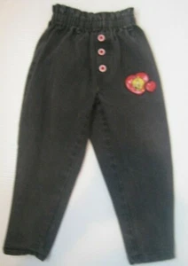 Rare Girl Size 4 Loony Tunes Tweety Tweetie Bird Pants Black Jeans Elastic Waist - Picture 1 of 5