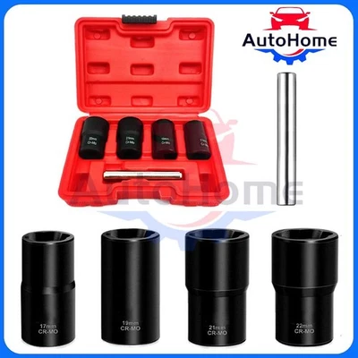 5Pcs Twist Socket 1/2” Drive For Wheel Lug Nut Damaged Removal and Extractor - Image 1 of 4