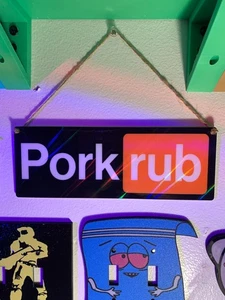 Pork Rub Holografisches Schild | Lustiges Pornhub Thema Wanddeko| - Bild 1 von 4