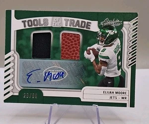 ELIJAH MOORE 2022 /99 AUTO PATCH TOOLS OF TRADE NEW YORK JETS NO RESERVE AUCTION - Picture 1 of 3