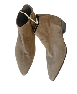 Aquatalia $495 NEW Franca Taupe  Suede Ankle Boots US  12 waterproof - Picture 1 of 5
