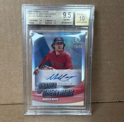 2022 Bowman Chrome Marcelo Mayer Shades Of Greatness Auto /99 BGS 9.5 10 Auto - Image 1 of 3