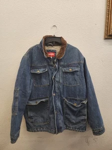 Vintage Wrangler Jacket Men’s XL Denim Sherpa Lined Chore Coat Barn Coat - Picture 1 of 21