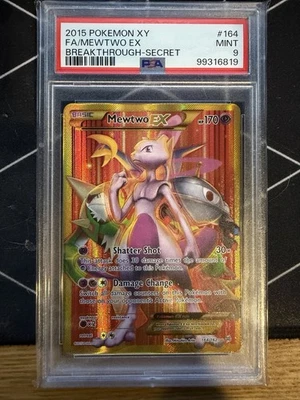 Pokemon Mewtwo EX Secret Full Art 164/162 XY Breakthrough #164 MINT PSA 9 - Image 1 of 2