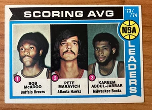 1974-75 Topps Basketball #145 Kareem Abdul-Jabbar/Pete Maravich Leaders VG-EX+! - Picture 1 of 1