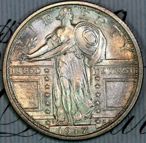 1917-D T1 FH PRISTINE+ GEM BU MS STANDING LIBERTY QUARTER DC273 FROM HOARD - Picture 1 of 3