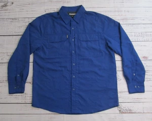 Blackhawk! Solid Blue Long Sleeve Collared Full Snap Tactical Shirt Mens Large - Picture 1 of 16