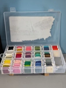 Tailor Embroidery Floss Box w/ 80 Skeins of Yarn & needles - Picture 1 of 8